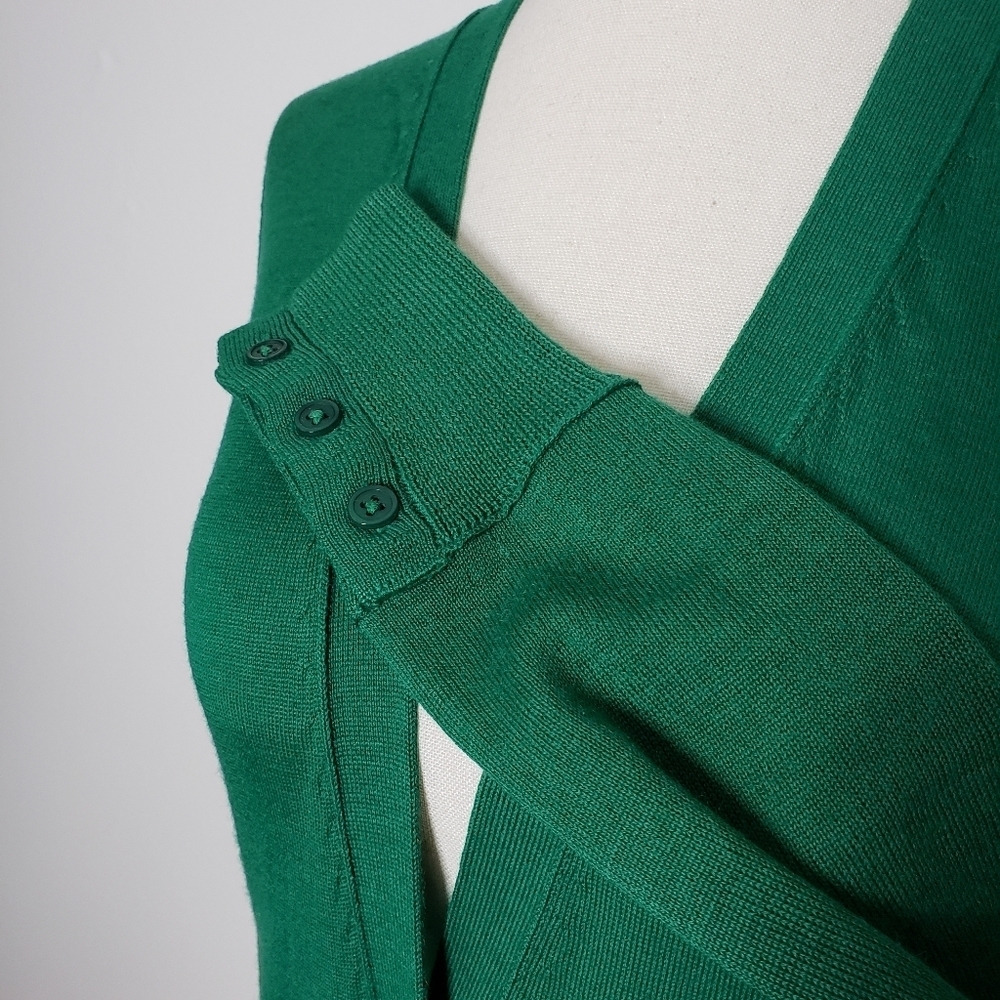 Only Mine Kelly Green Merino Wool Preppy Lightweight Sweater Bohemian Summer - Picture 6 of 15
